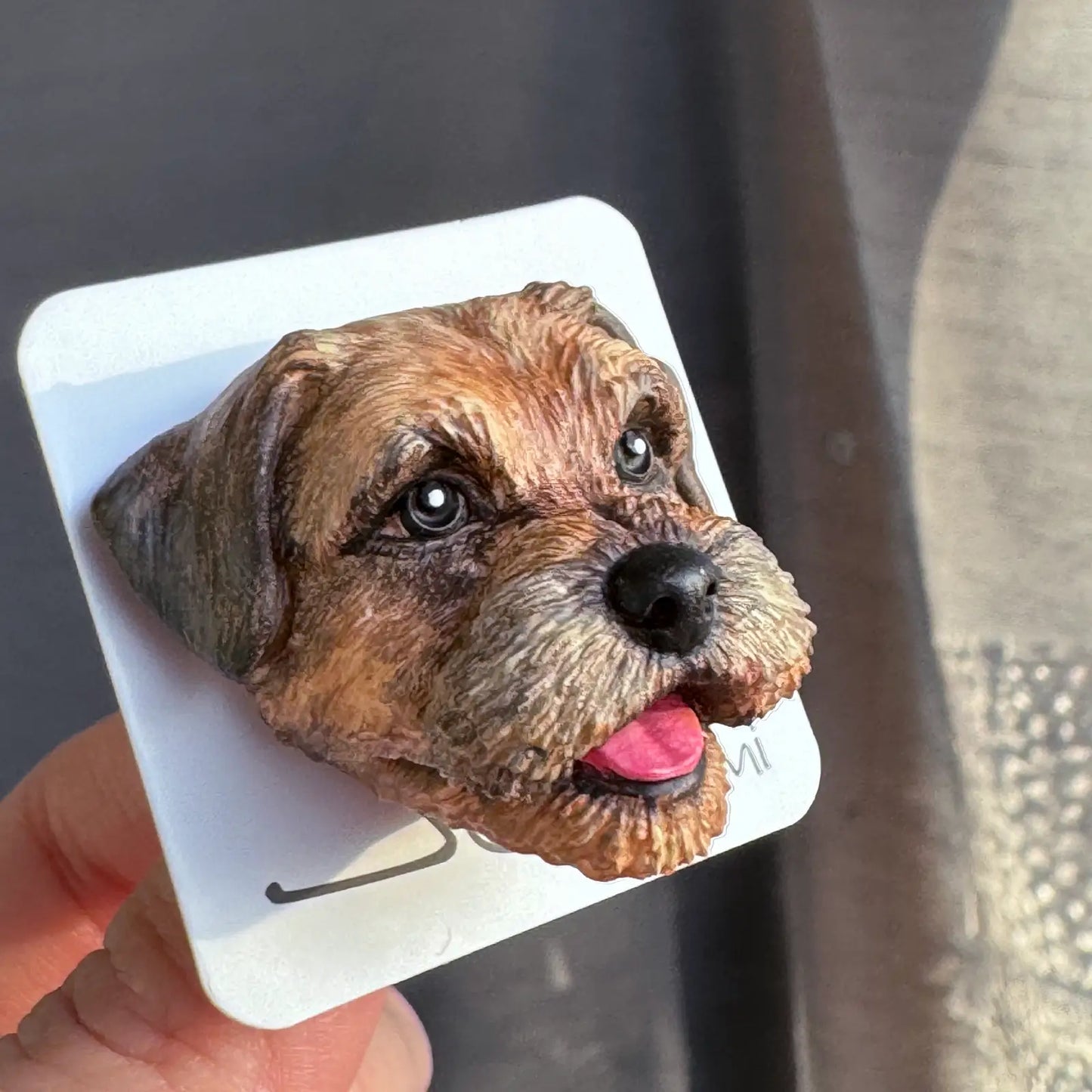 Border Terrier Large Brooch | Grizzle