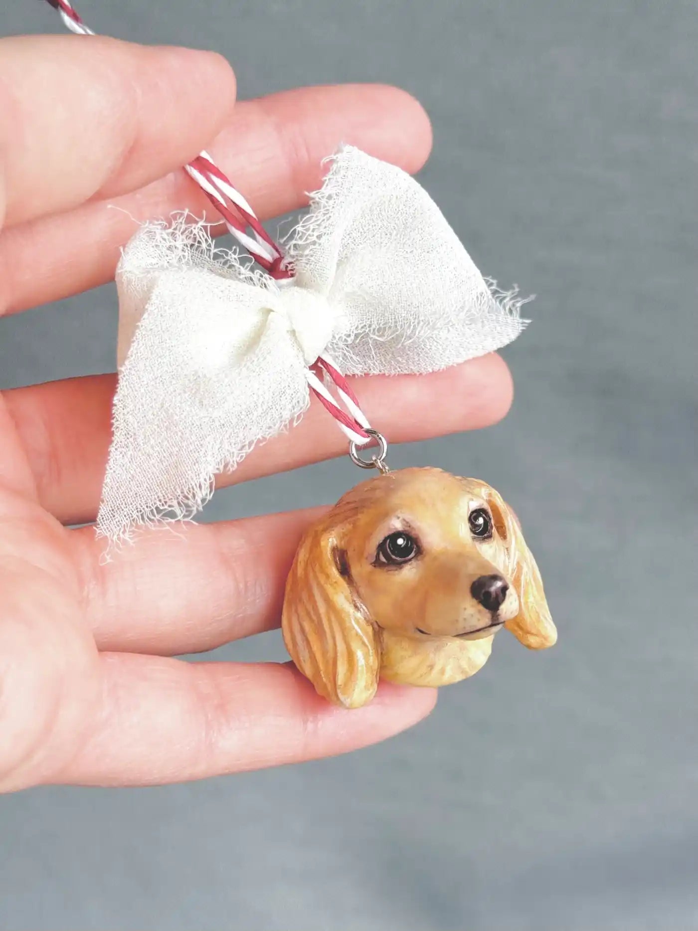 Dachshund Tree Ornament | Cream