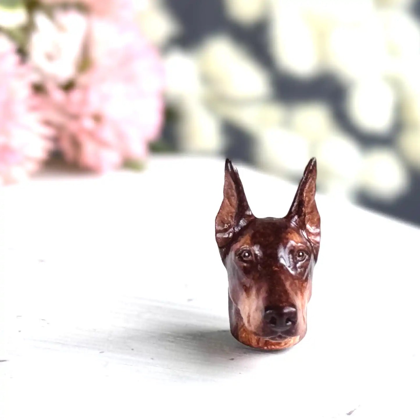 Doberman Pendant necklace | Red & Brown