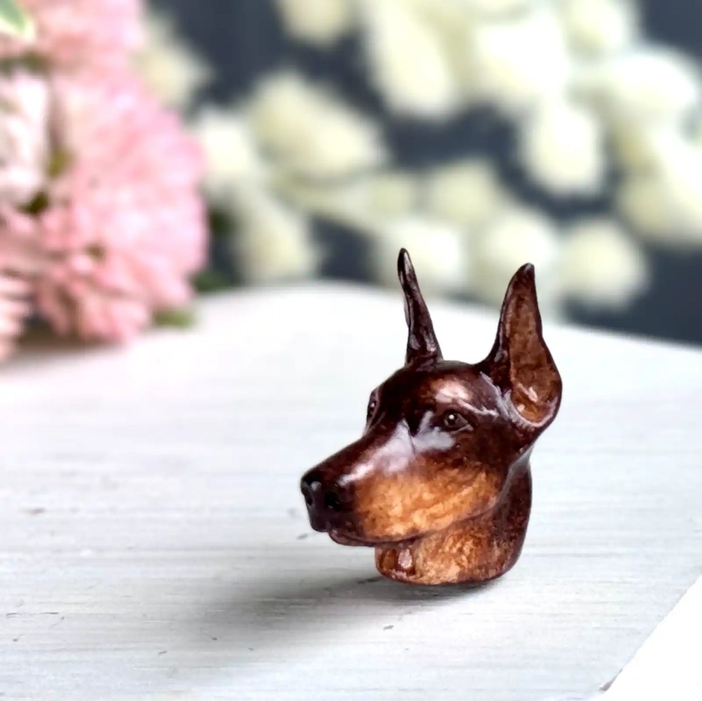 Doberman Pendant necklace | Red & Brown