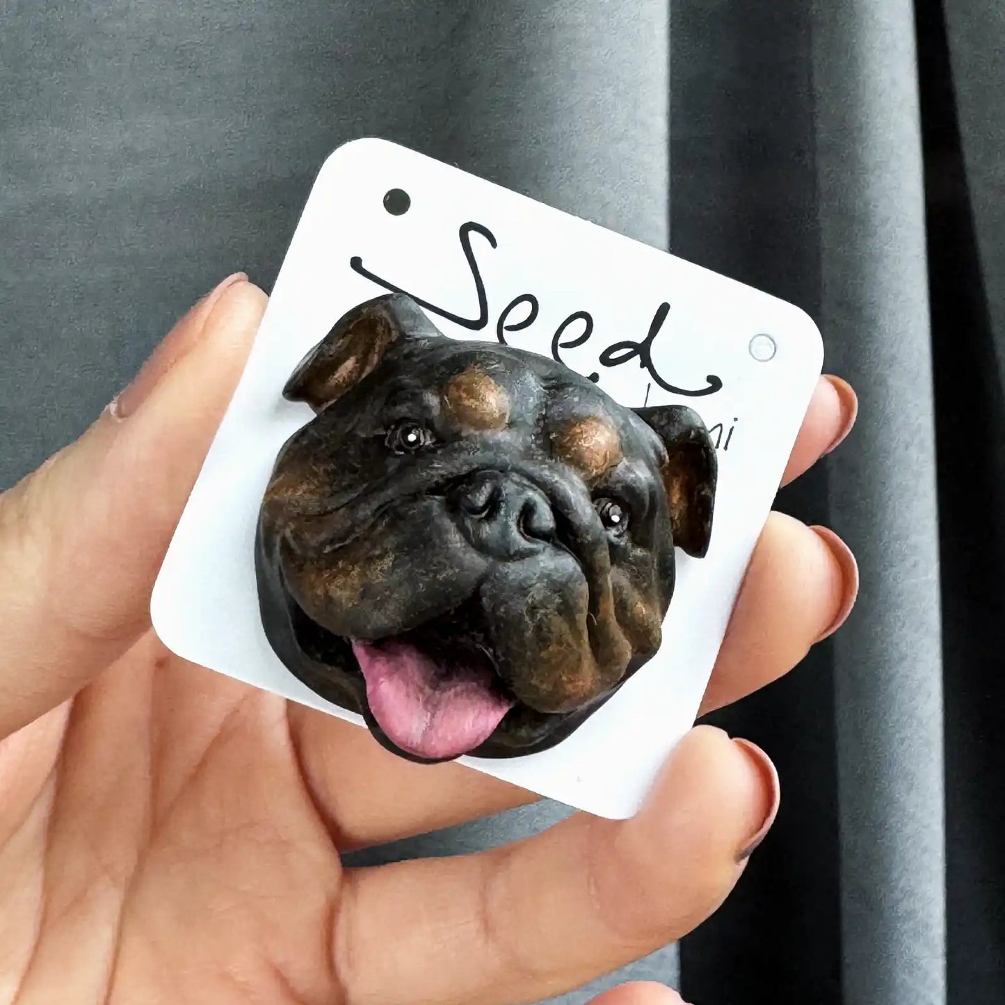 English Bulldog Large magnet | Black