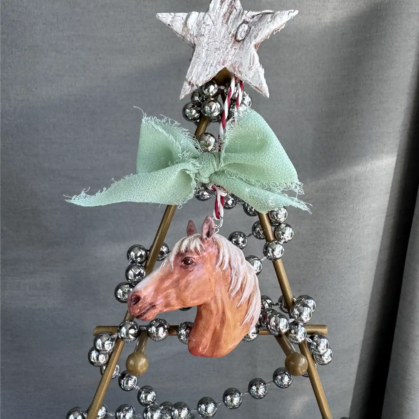 Horse Tree Ornament | Red, White Hair