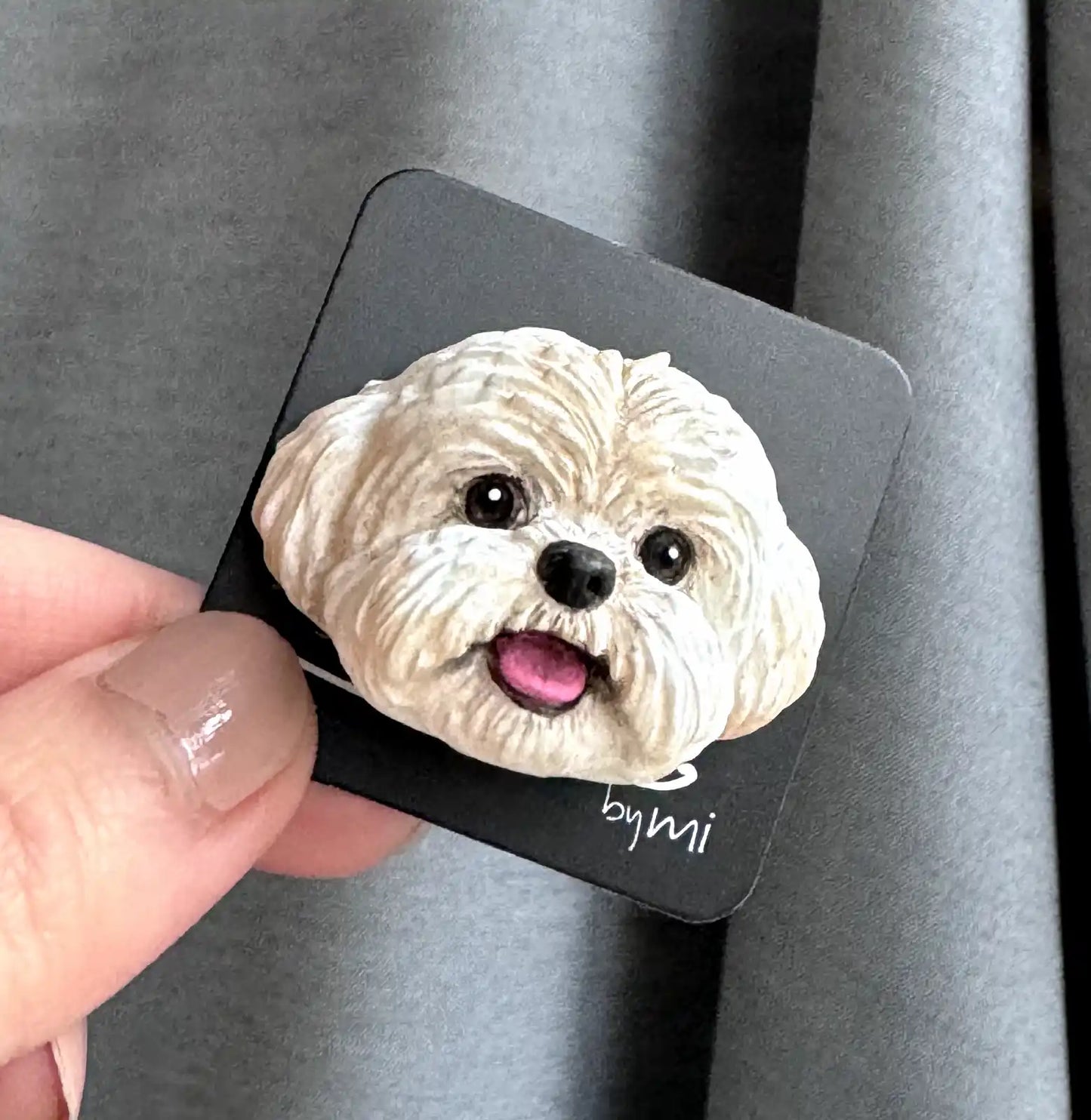 Shih Tzu Large Brooch | White