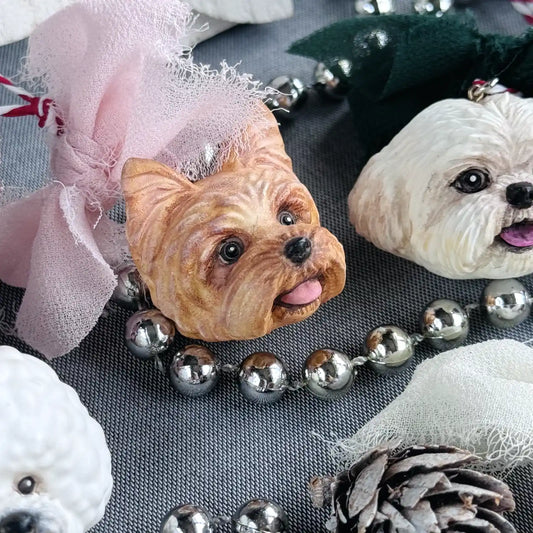 Yorkshire Terrier Tree Ornament | Red