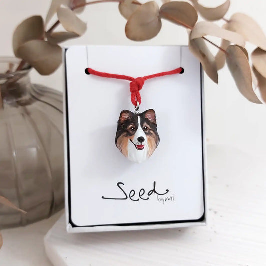 Shetland Sheepdog Pendant necklace | Tri-colour