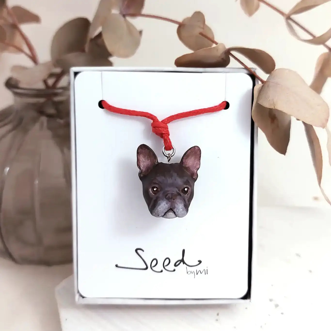 French Bulldog Pendant necklace | Black